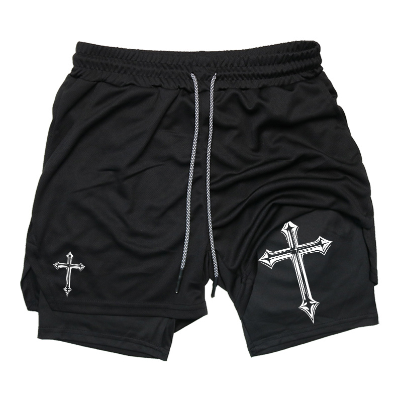 Running Gear For Your Phone - Celana Pendek Olahraga 2-in-1 Cross Print