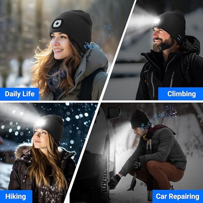 Topi Rajut Musik dengan Lampu  - Running Gear To Keep Warm ulasan dan harga