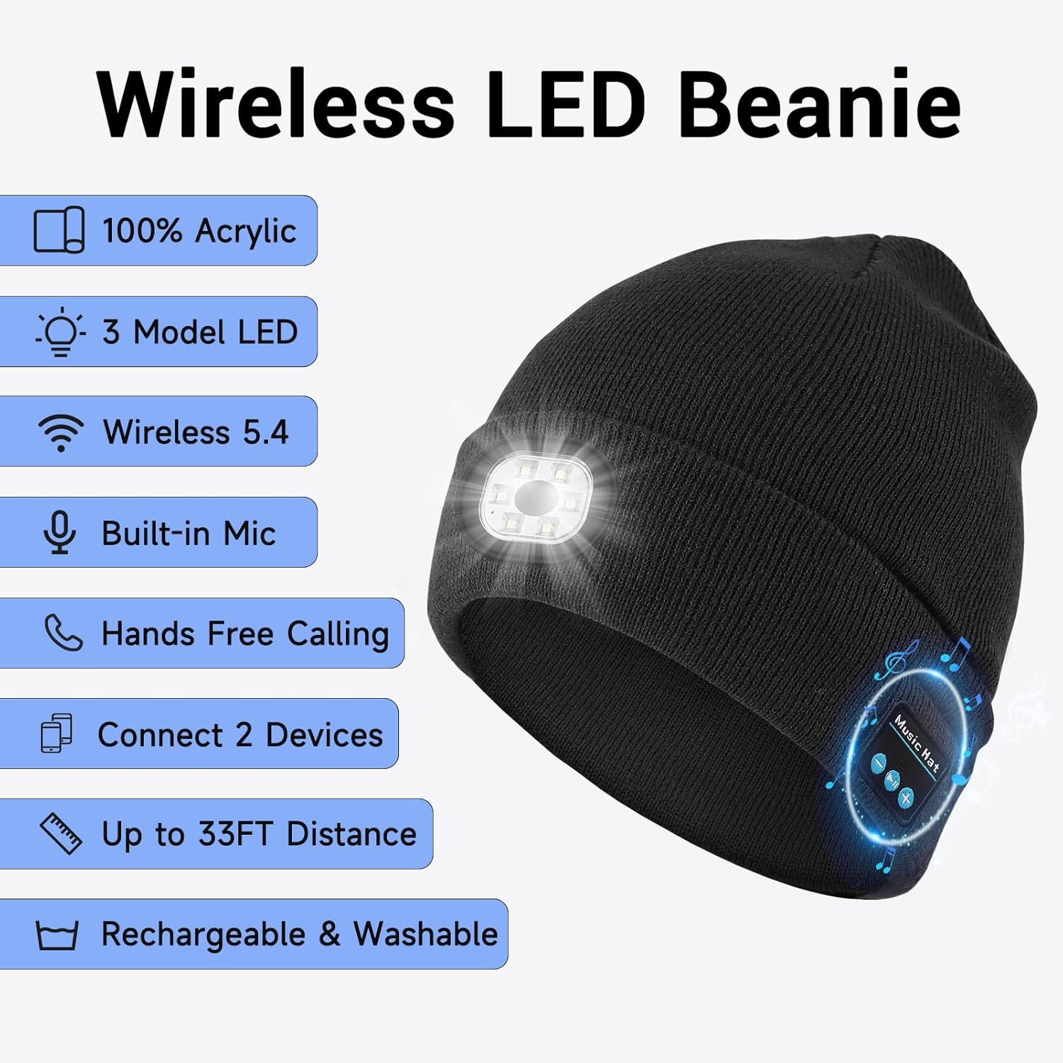 Topi Rajut Musik dengan Lampu  - Running Gear To Keep Warm ulasan dan harga