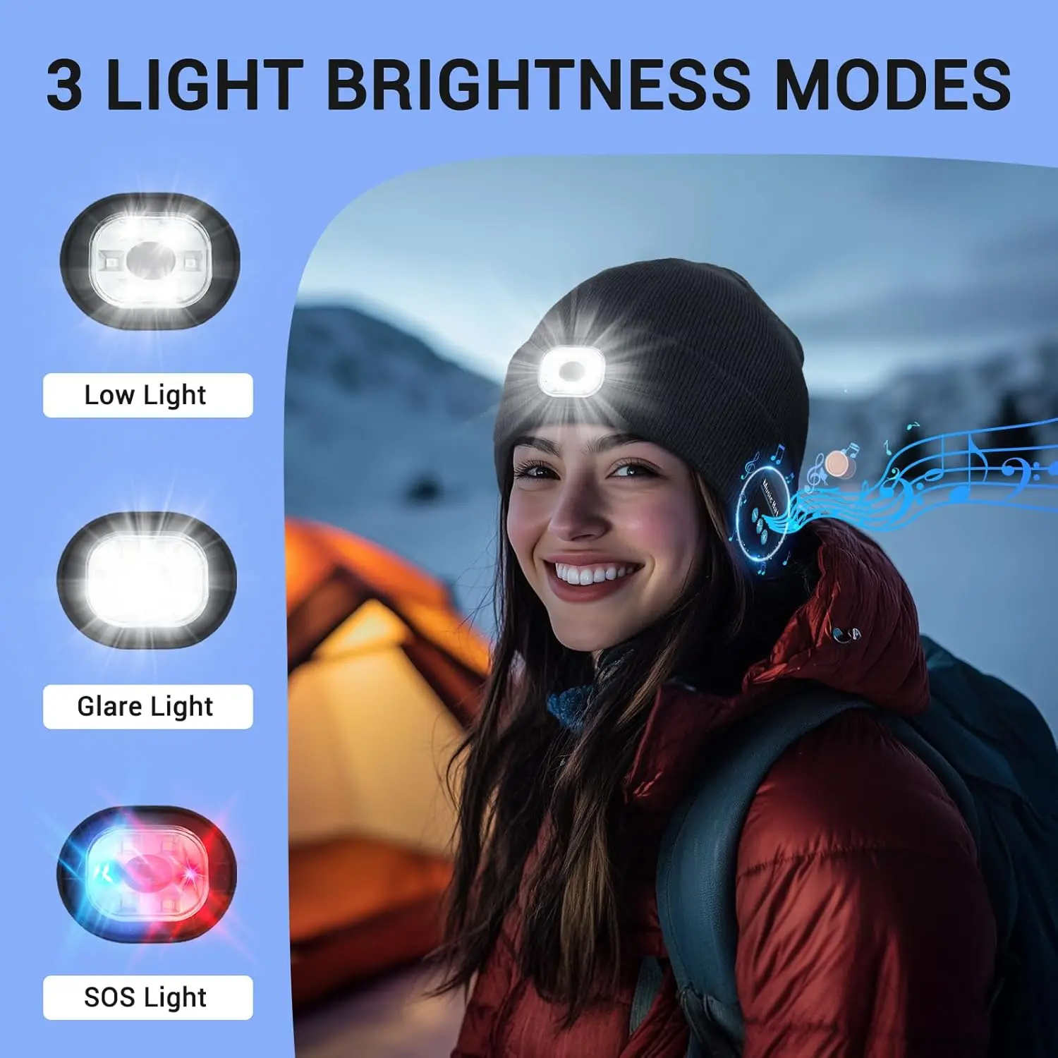 Topi Rajut Musik dengan Lampu  - Running Gear To Keep Warm ulasan dan harga